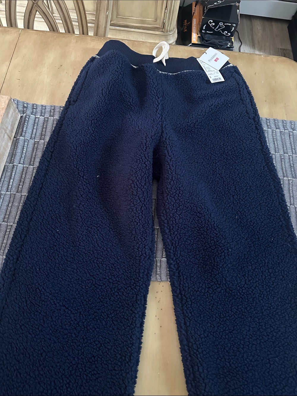 JW ANDERSON Navy Sherpa Track Joggers with Drawcord